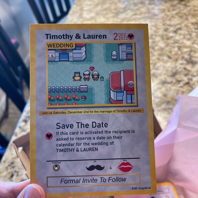 Pokemon Card - Wedding Save the Date - Etsy