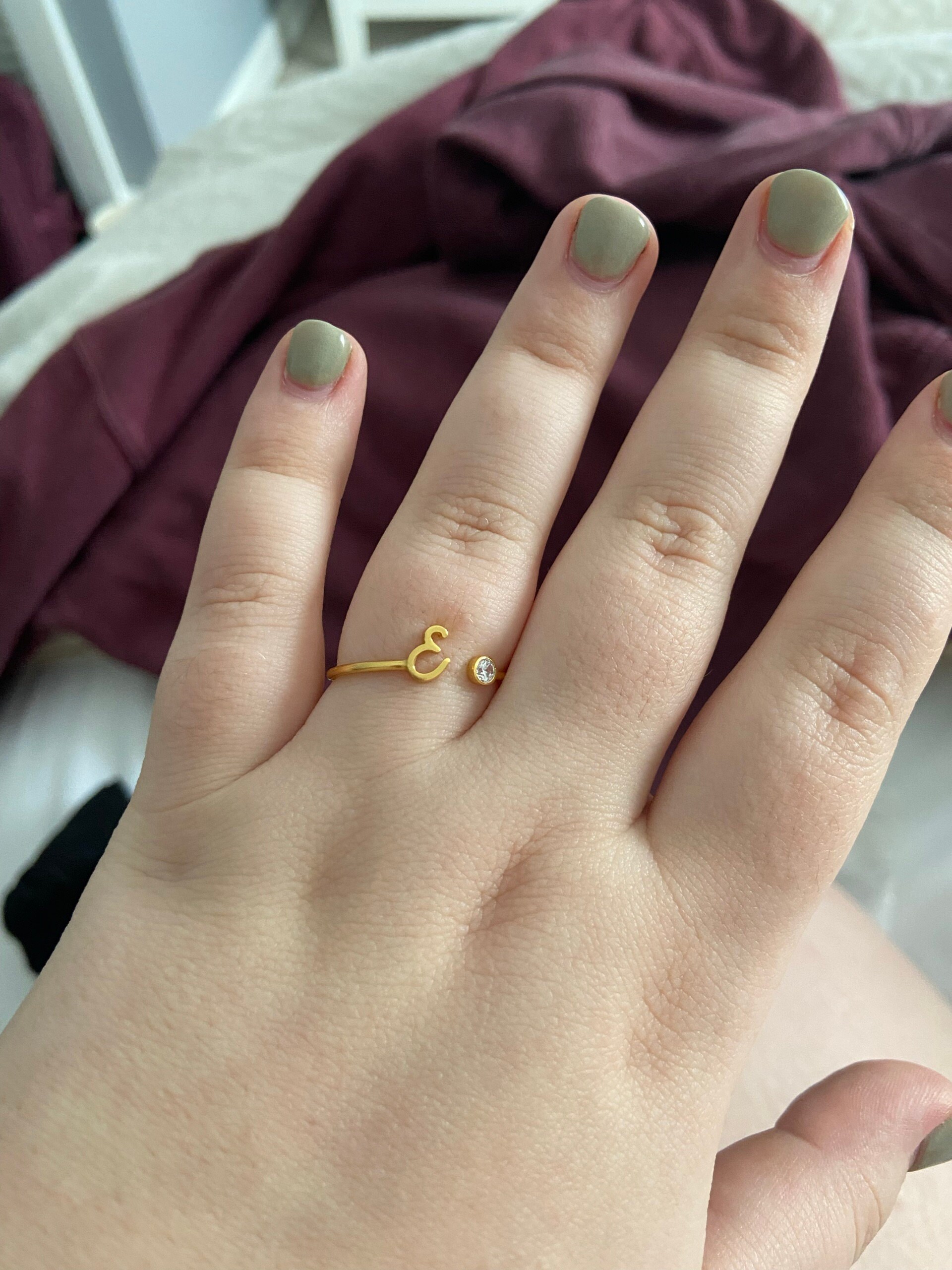 Custom Initial Birthstone Ring • Personalized Sterling Silver Initials Ring • Custom Name Gemstone Mother Ring • Mother Child Ring • RM06F48