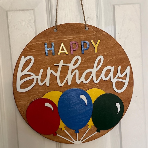 Sign For Balloon Happy Birthday Balloons Sign, Digital Download, SVG Laser Cut File ...