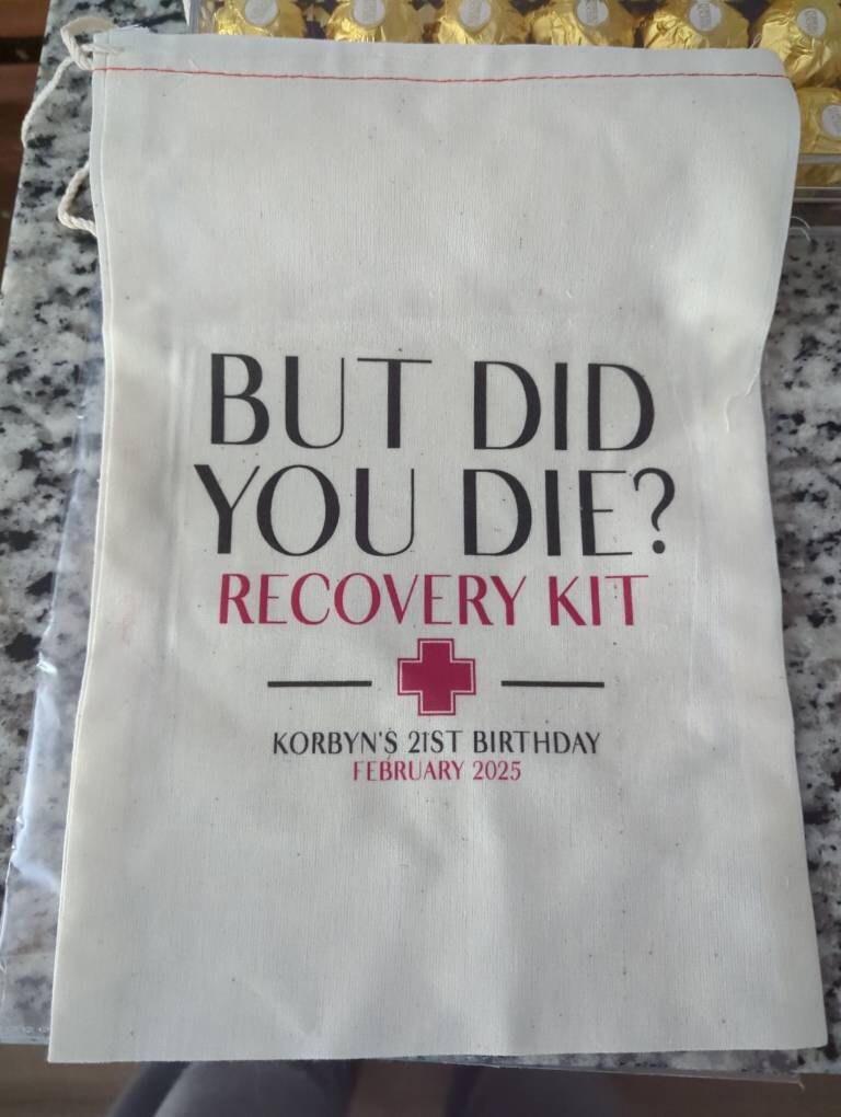 But Did You Die Recovery Kits - Individuelle Hangover Kit Taschen - Junggesellinnenabschieds-Party-Geschenktaschen - Lustige Junggesellinnenabschieds-Katertaschen