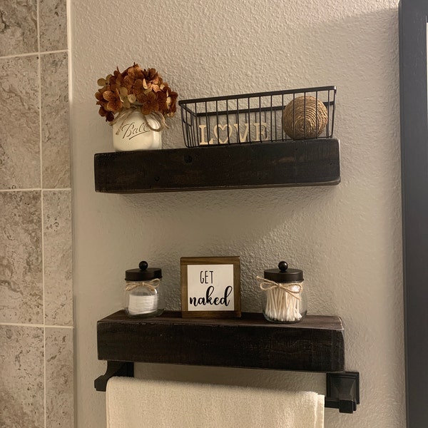 Rustic Shelf Decor, Rustic Bathroom Decor,brown, Home Decor, Shelf ...