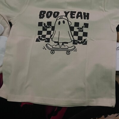BOO YEAH Toddler Shirt, Halloween Retro Kids Shirt, Funny Ghost Natural ...