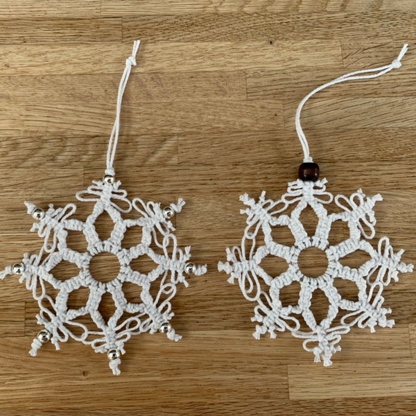 MACRAME PATTERN / 5 Snowflakes / 5 Stars / Macrame Tutorial / Christmas ...
