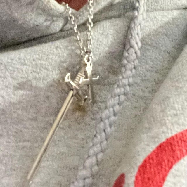 Collana con ciondolo in acciaio inossidabile con spada vichinga per donna uomo Goth Charm collana girocollo gioielli acero inoxidable NQKC  36