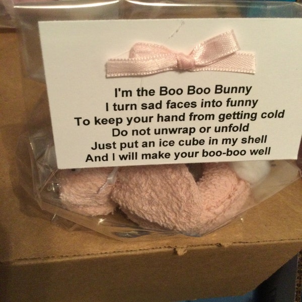 WASHCLOTH BUNNY for Little Boo Boos With Poem and Reusable Ice Cube ...