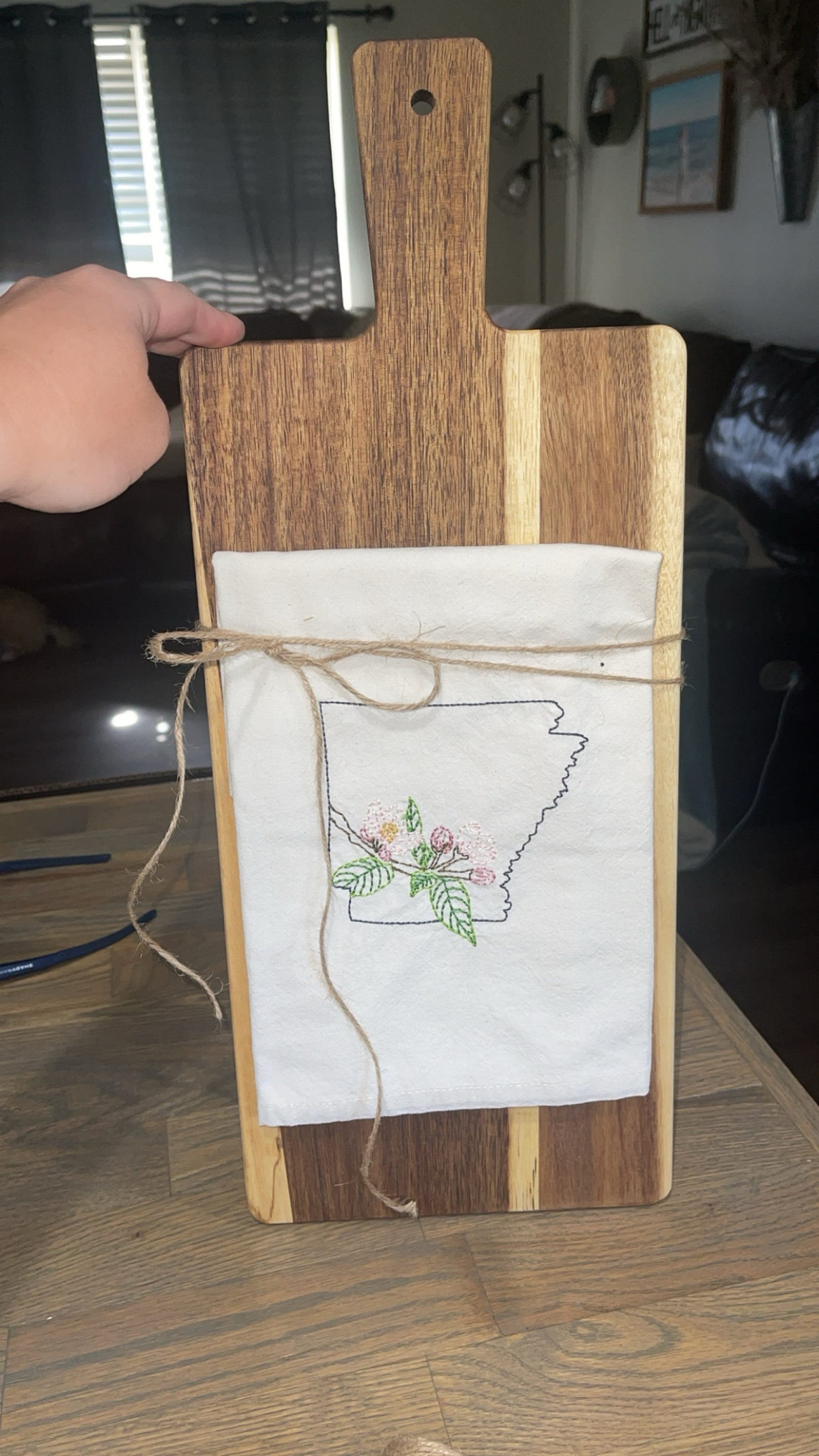 Embroidered State flower Kitchen towel- chose your state