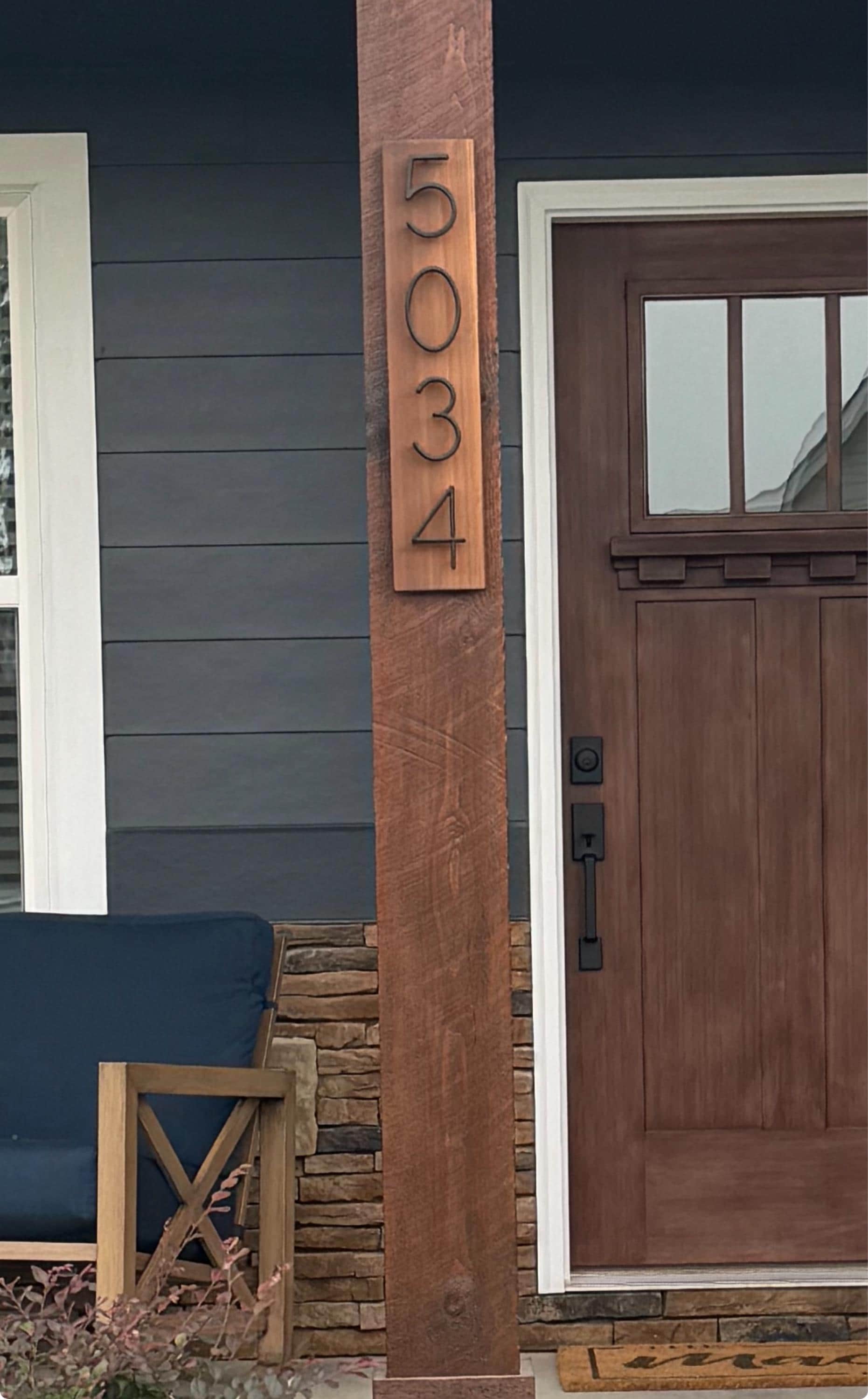 Black House Numbers on Wood, Modern House Number Sign, Metal House Numbers, Modern Address Sign, Wood Address Plaque, In Laws Gift, Vertical