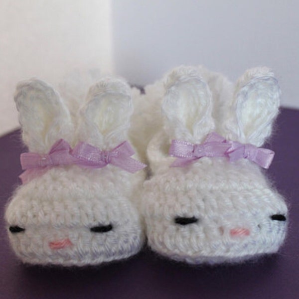 Crochet Pattern Baby Booties the Classic Year-round Bunny House ...