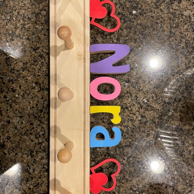 Colorful Kids Coat Rack With Personalized Name Fast Delivery - Etsy