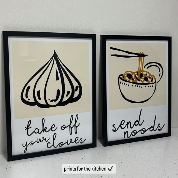 Take off Your Cloves Fun Kitchen Print - Food Pun Garlic Cloves ...