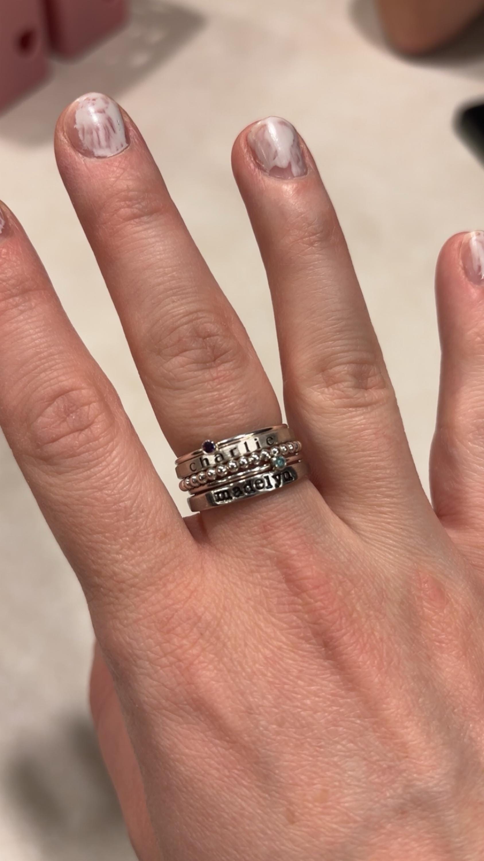 Design Your Own Stacking Ring Set | Name Rings | Stacked Ring Set | Mom Stacking Rings | Gold Name Rings | Gift for Her | Mother Gift Day