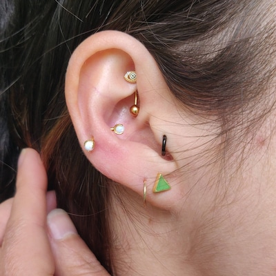 16G Evil Eye Eyebrow Ring/rook Barbell/curved Barbell/rook Earring/rook ...