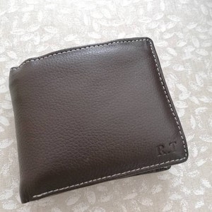 Personalised Real Leather Male Wallet Hand Made With Coin Pouch ...
