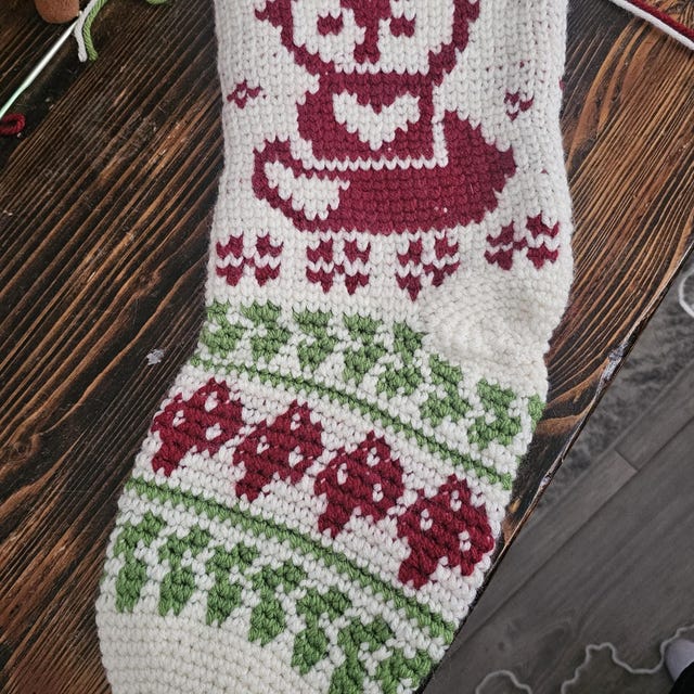 A customer's finished Woodland Fox Stocking Crochet Pattern