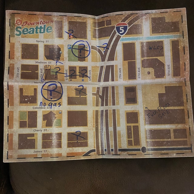 Full The Last Of Us 2 map for downtown Seattle