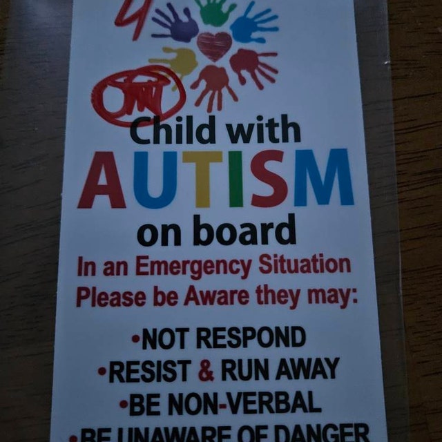 eDesign 2-Pack Child with Autism Alert Responders and Autistic Occupant in Vehicle Stickers Decals for Car Truck Van SUV Window Wall Cup Tumblers Laptop