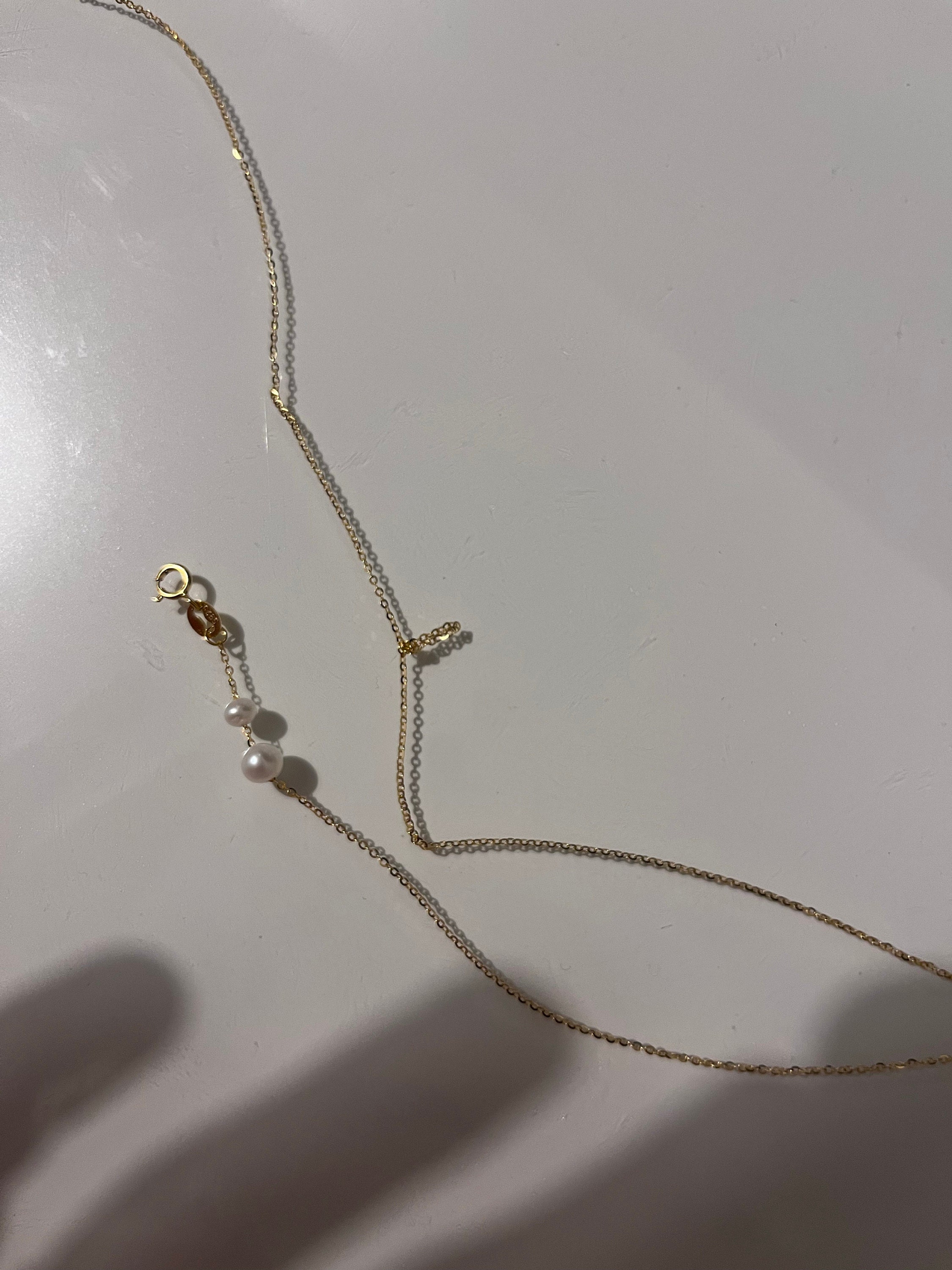 Minimalist Freshwater Pearl Necklace, Sterling Silver 2 Round Pearls Necklace, Bridesmaid Necklace, Daily Pearl Necklace, Bridesmaid Gift