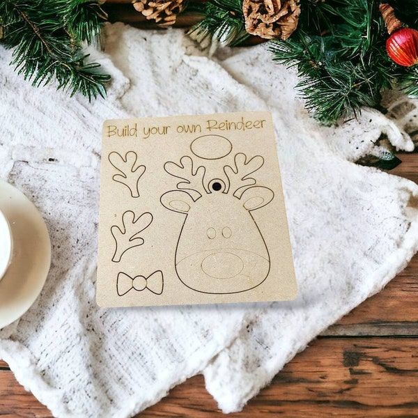Pop Out Build Your Own Rudolph Craft Kit File SVG, Reindeer, Christmas ...