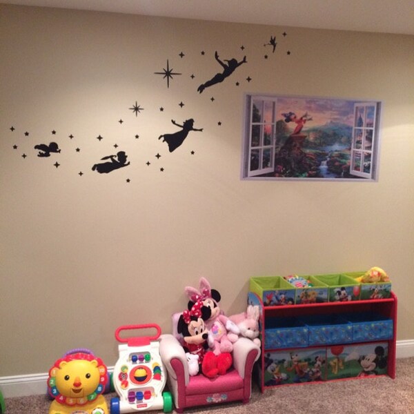 Peter Pan Tinkerbell Wendy John Michael Flying Second Star to the Right ...