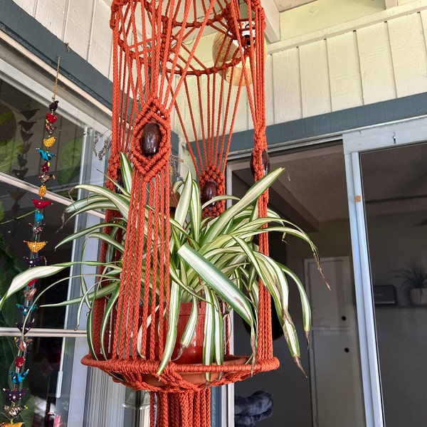 Vintage Macrame Plant Hanger - Elegant Home Decor