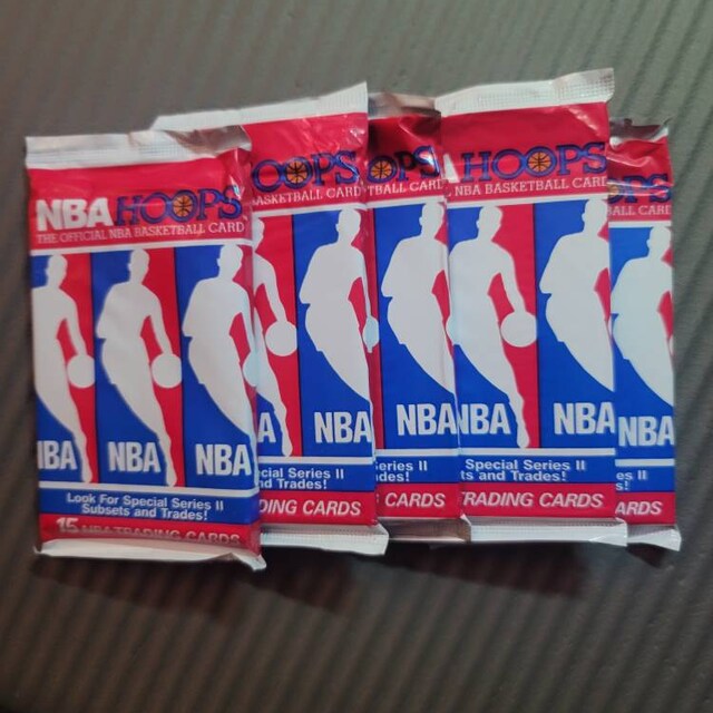 4 Packs of 1990-1991 NBA Hoops Series II Vintage Basketball