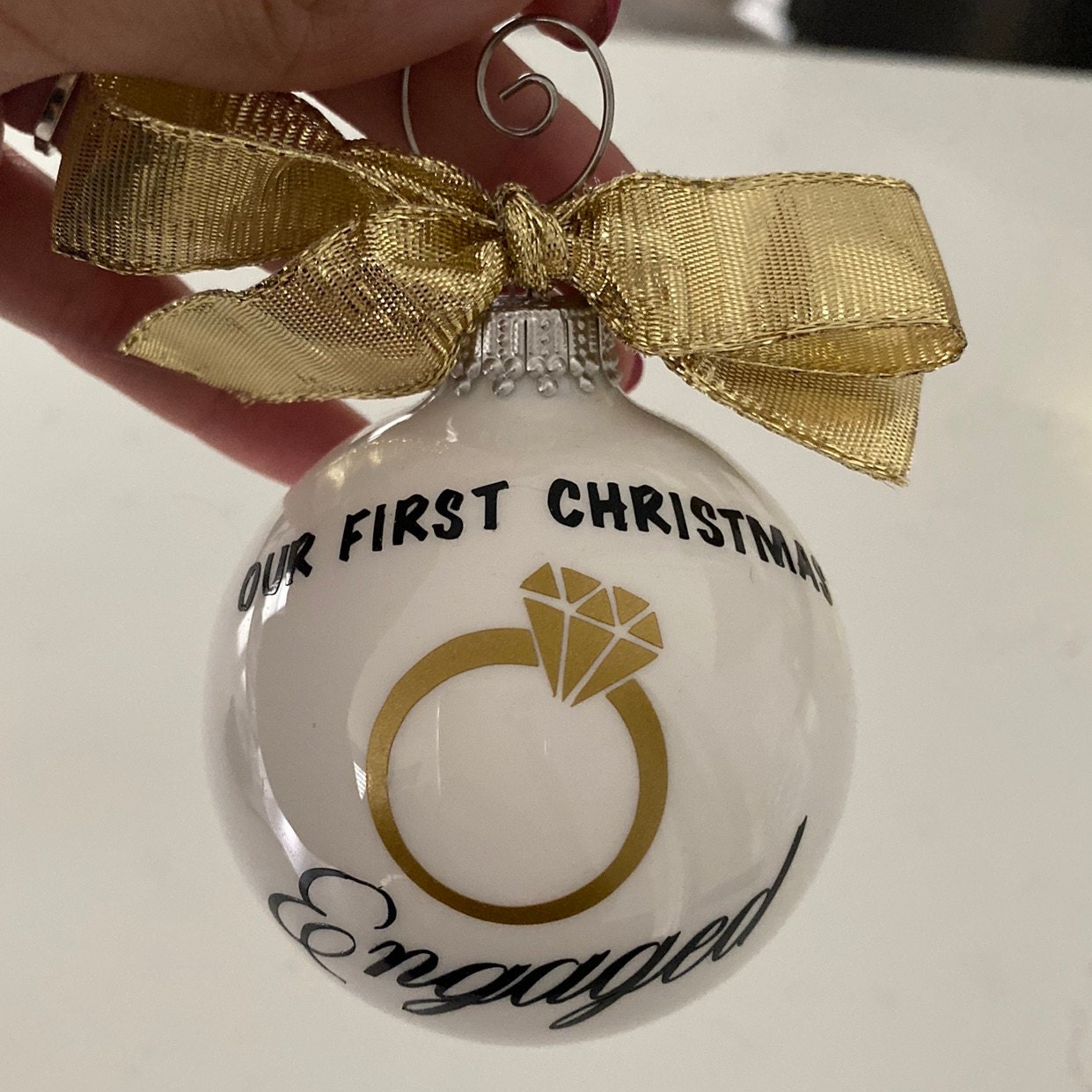 Our First Christmas Engaged Ornament - Engagement Ornament ...