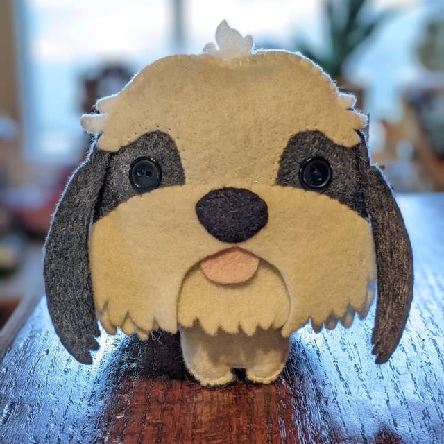 フェルト製犬用ぬいぐるみの縫製パターン（コーギー、ハスキー、パグ