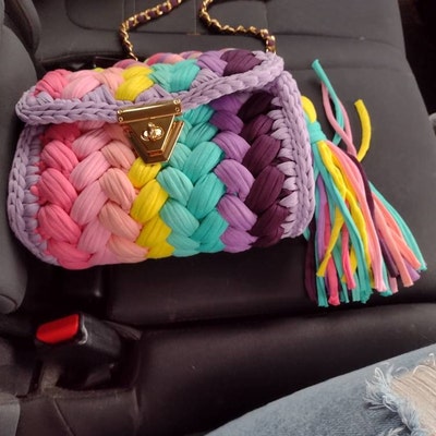 Multicolor  - Handmade Cotton Hand Bag with Keychain