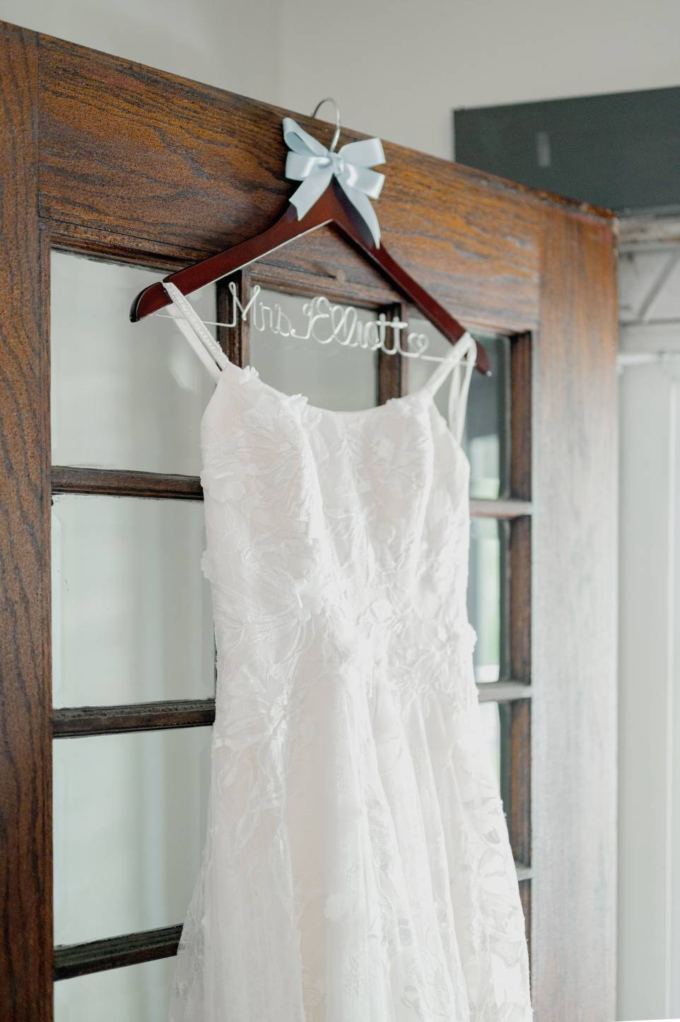 Wedding dress hanger, bridal gift, Rustic wedding, wedding hanger, chic barn wedding hanger, hanger for bride,  wooden hanger, bridal hanger