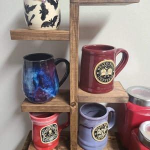 Rustic Mug Stand / Coffee Cup Holder. Wood Plant Stand Succulents Coffee  Bar Farmhouse 6 Shelves Holds Cups, Mugs, Photos, Condiments, Etc. 