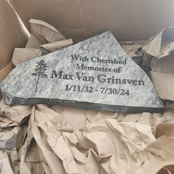 Memorial Gift: Engraved Memory Stone Natural Granite - Etsy