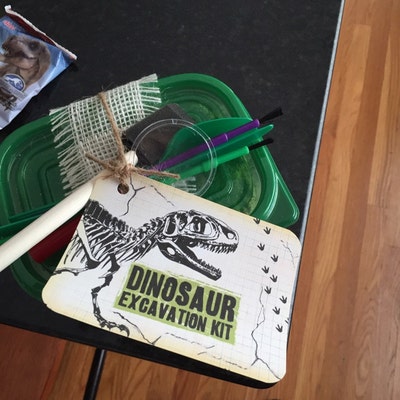 Dinosaur Excavation Kit Label Dinosaur Excavation Party Favor Dino Dig ...