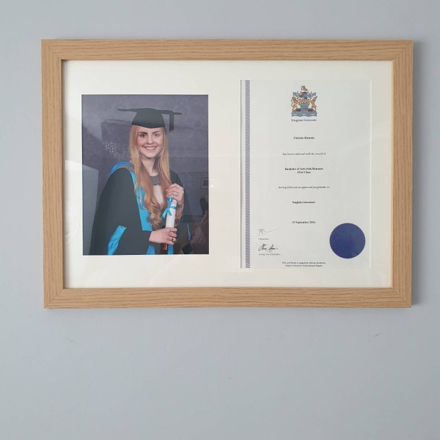 Oak Graduation Photo Frame Double A4 Certificate Frame | Oak Wood ...