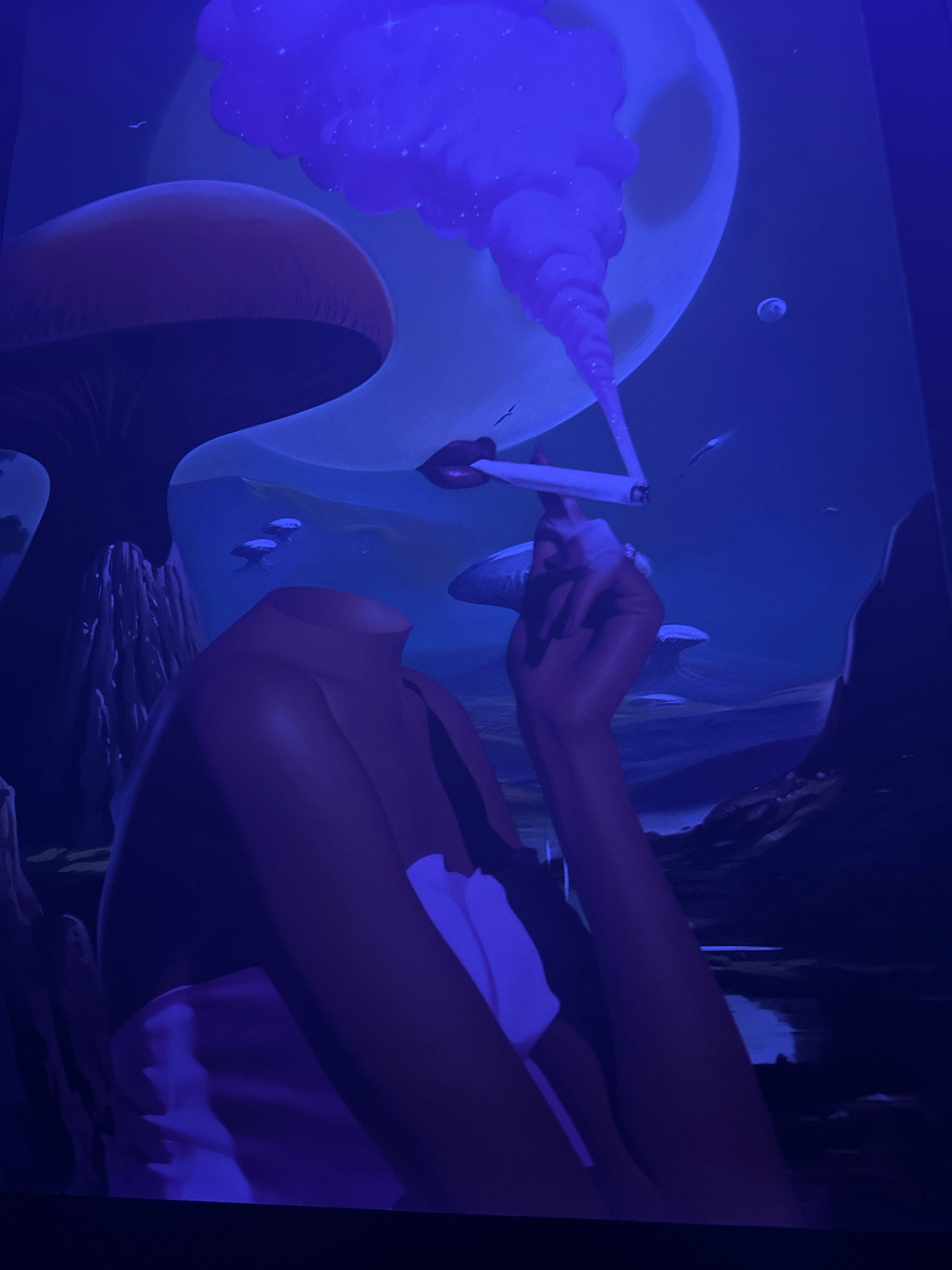Egoless (Retro Surreal Art, Mushroom Art, Cannabis Poster, Vintage Wall Print, Trippy Wall Art)