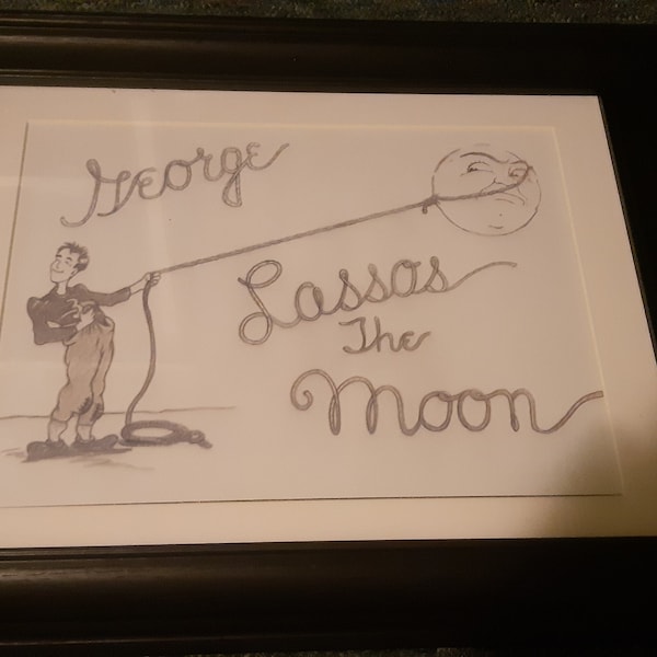 George Lassos the Moon A4 Print - Etsy