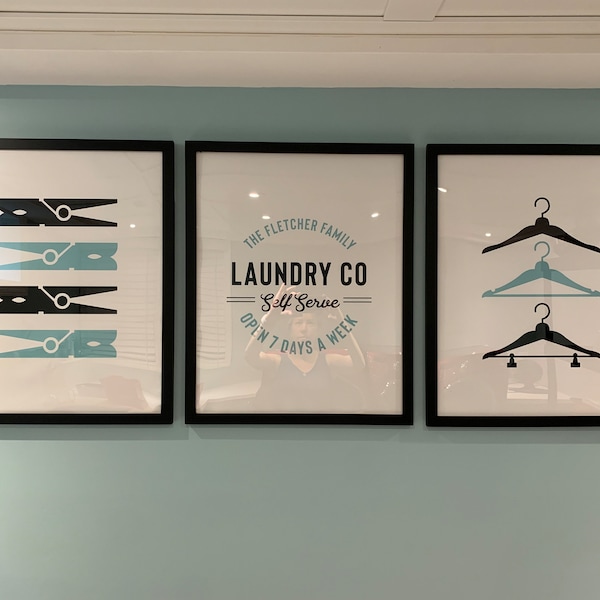 Laundry Room Art - Set of Three - Laundry Wall Art - Wall Art Set ...
