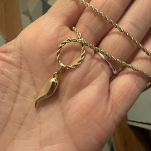 18k Waterproof Italian Horn Rope Necklace,italian Cornicello Gift