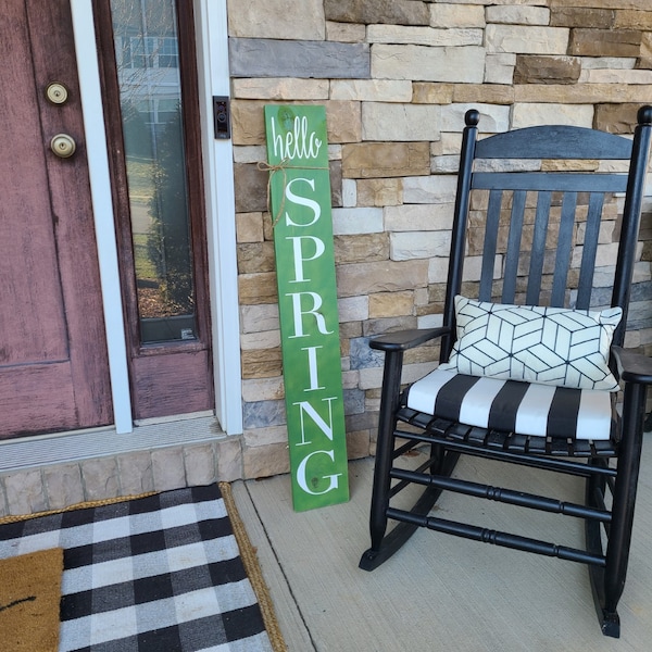 Hello Spring Porch Sign | Welcome Sign - Etsy