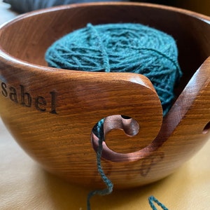  SIC Rosewood Yarn Bowl for Knitting Crocheting - Handcrafted  Smooth Yarn Bowl - Large Knitting Yarn Bowl (6 x 4, WhitePatches)