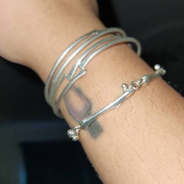 Vintage Silver 925 bone Bracelet ブレスレット Bone Bracelet