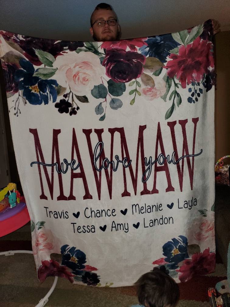 Personalized Christmas Gift Gift, Gift For Her, Mom Grandma Blanket, Personalized Mom Gift, Personalized Gift For Grandparent