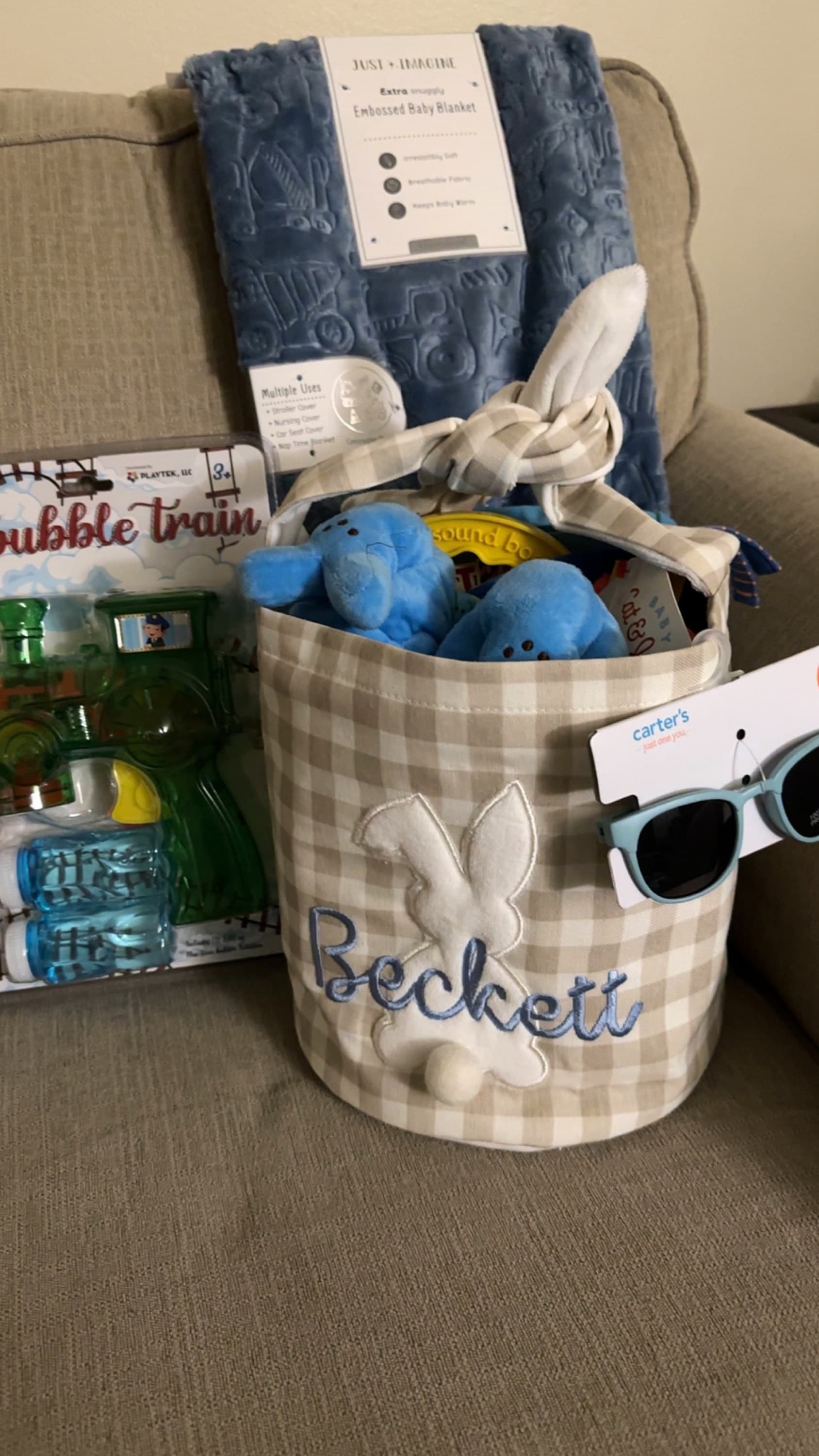 Personalized Easter Basket. Custom Embroidered Easter Bunny. Kids Easter Basket. Baby Girl And Boy Basket. Egg Basket For Easter Activities.