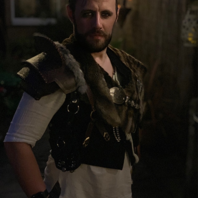 Hombrera De Cuero Estilo Fantasía Vikingo Para Larp Y Cosplay. 