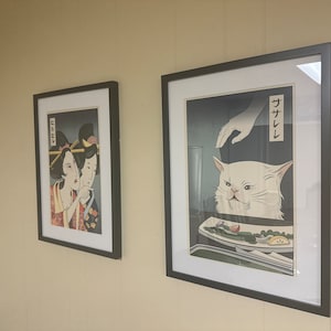 Woman Yelling at Cat Ukiyo-e Style Set of 2 Giclee Prints 12x18 Inches ...