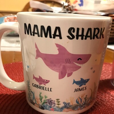 Mama Shark Mug Papa Shark Mug Personalized Baby Shark Mug Mama Mug Papa ...