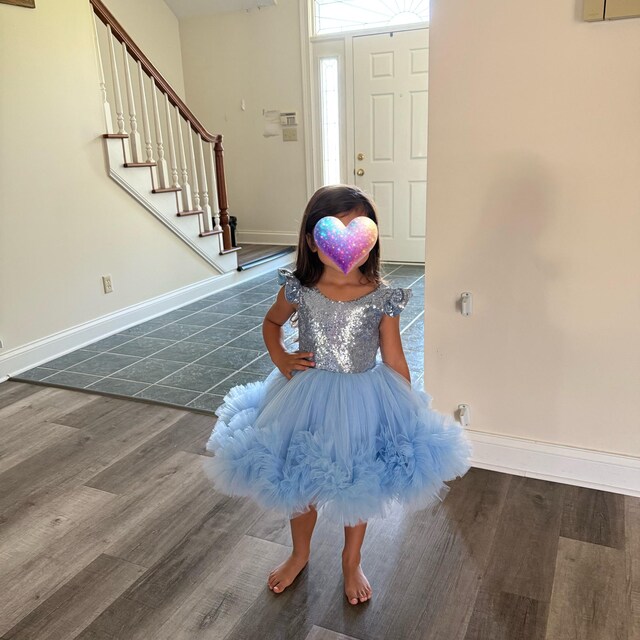 Vestito da damigella d'onore, per matrimonio, principessa, prima comunione, formale, concorso, ballo, con fiocco, Arancione, 4 anni