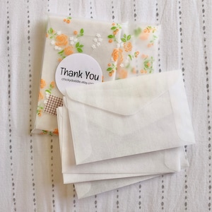 Mini Glassine Envelopes, Business Card Envelope, Gift Card Holder Set of 50  or 100 - Biodegradable, Compostable, Recyclable