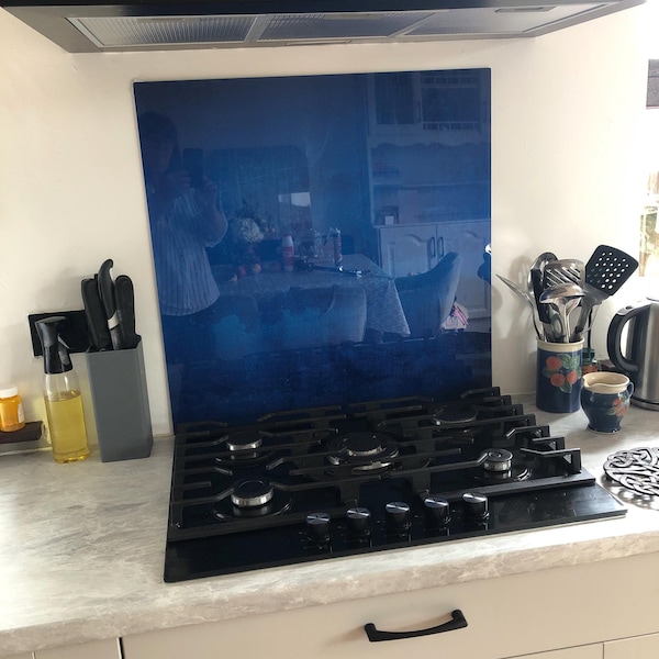 Stove Backsplash Glass Panel, Kitchen Wall Decor, Stove Top Back Cover ...