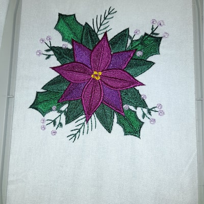 Christmas Poinsettia Embroidery Designs Xmas Flower - Etsy
