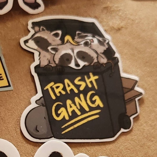 Trash Rummaging Racoon Raccoon Trash Gang Panda | Funny Sticker | Raccoon Sticker | Gifts ...
